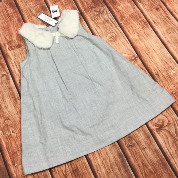 Gap Girls 18-24 Months Gray Faux Fur Dress - Picture 2 of 5